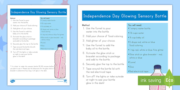 Independence Day Glowing Sensory Bottle