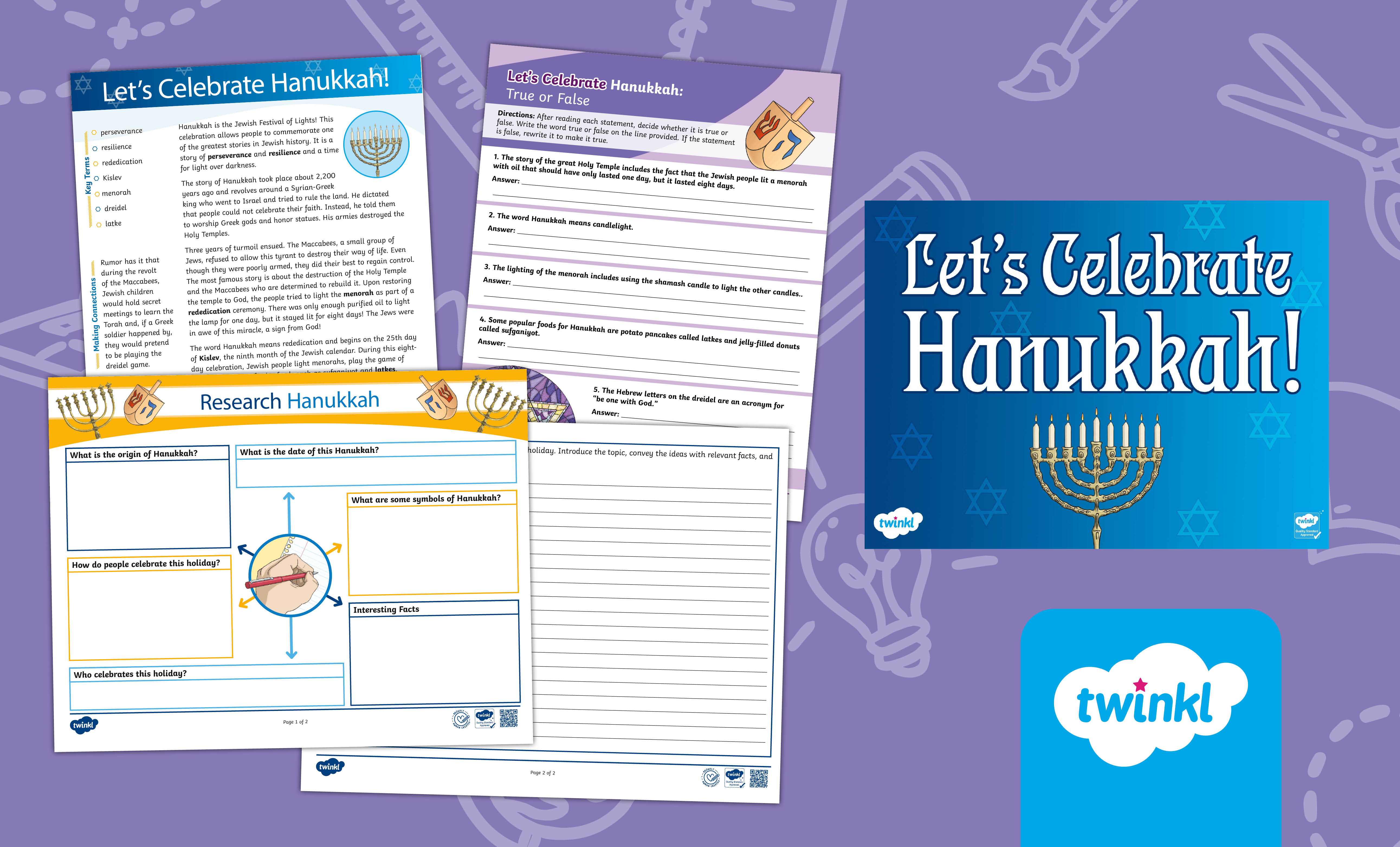 Let's Celebrate Hanukkah Lesson for 6th -8th Grade