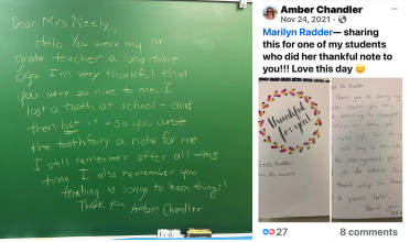 Notes of gratitude