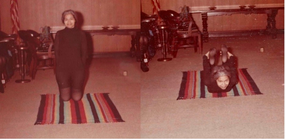 Rosa Parks practices yoga