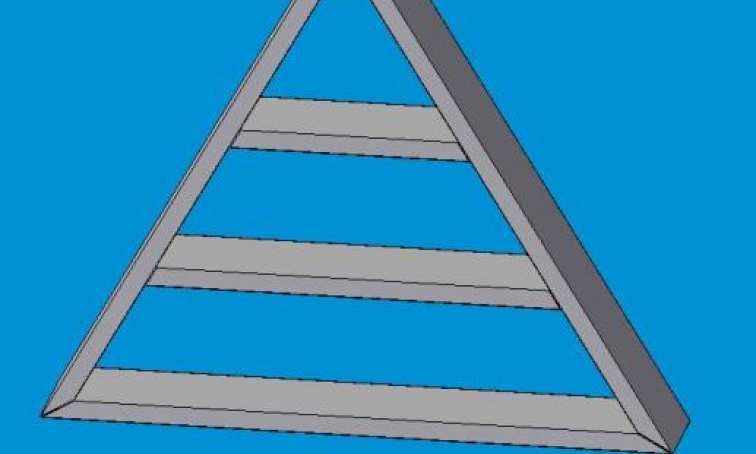 Triangular shelf different corner cuts